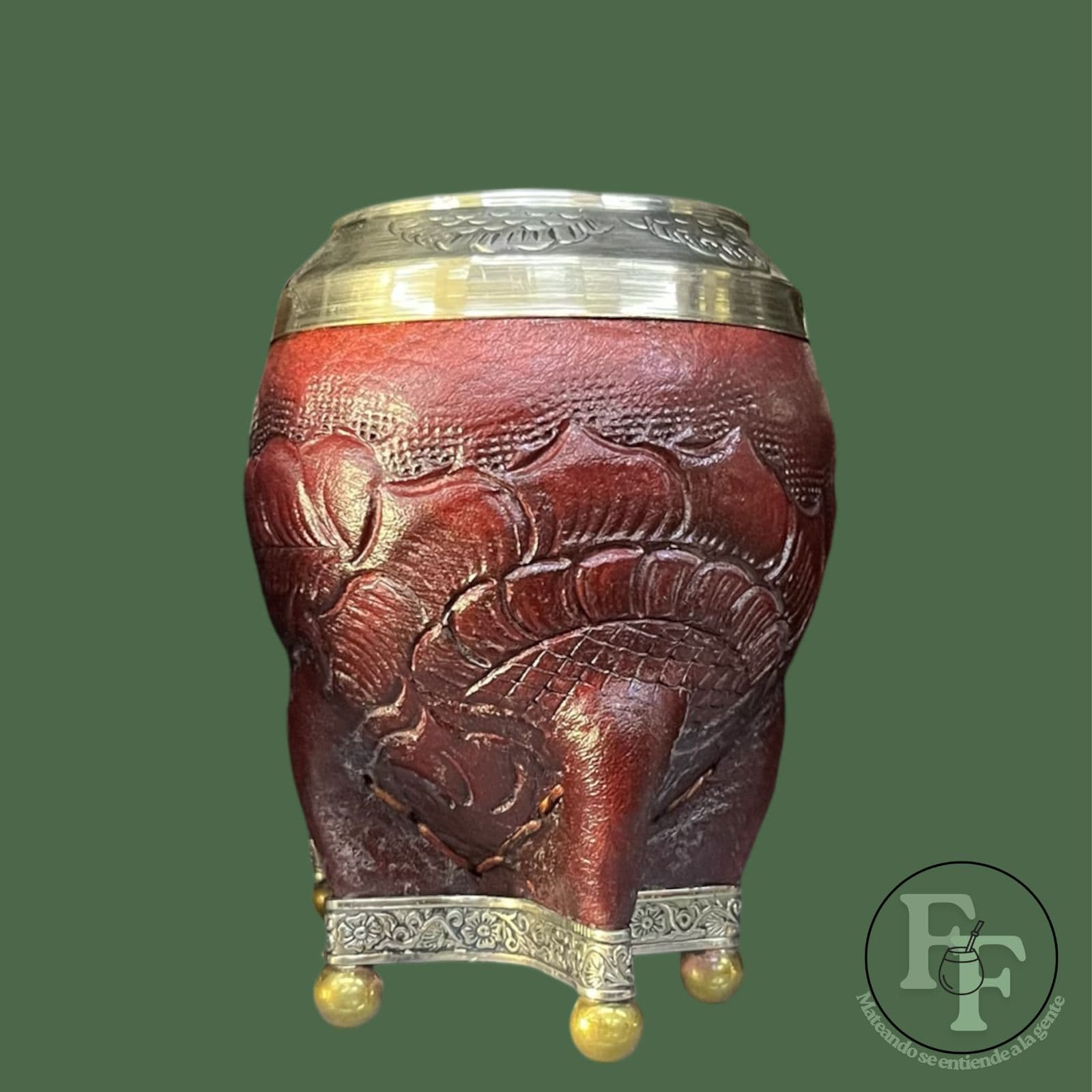 Torpedo Cincelado Cuero Tallado Y Reforzado